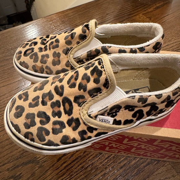 Vans Kids Black Checkerboard and Brown Leopard Sneakers - Picture 8 of 10